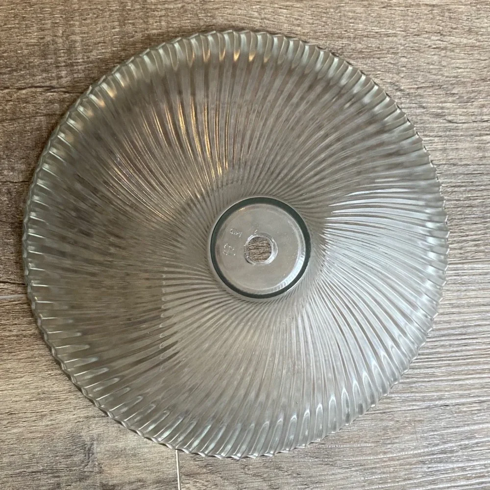 Vintage Clear Ribbed Glass Swirl Lamp Shade Art Deco MCM Replacement 10 Inch